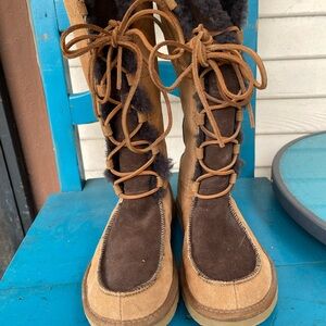 UGG Two Tone Lace-Up Boots